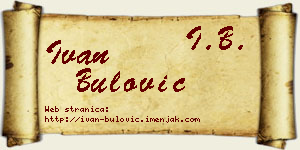 Ivan Bulović vizit kartica